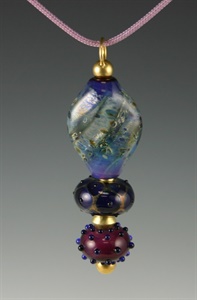 Gold and Lampwork Beads Pendant 119