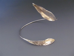 Sterling Silver Leaf Bracelet Double Leaf