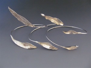 Sterling Silver Leaf Bracelet Trio