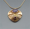 14K Opal and Ruby Pendant on 24K Vermeil Neckwire