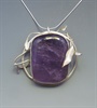 Sterling Silver Floral Motif with Amethyst Pendant