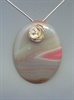 Sterling Silver Floral Motif with Agate Pendant