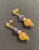 EARRINGS 24K Vermeil with Amethyst and Chalcedony Gemstone Beads