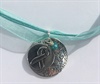 Teal Ovarian Cancer Hope Ribbon Necklace