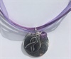 Purple GYN Cancer Hope Charm Ribbon Necklace