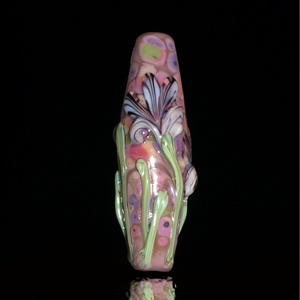 Lampwork Glass Bicone Floral Bead