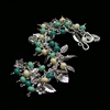 Green and Ivory Sterling Charm Bracelet