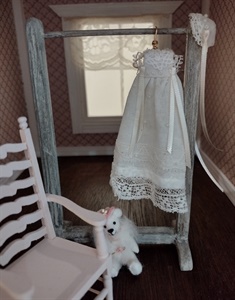 Miniature Christening Gown and Bonnet
