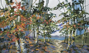 95-22  Trees By A Lake 95
