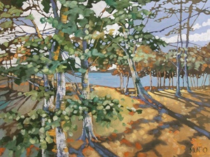 (80-23)  Trees By A Lake