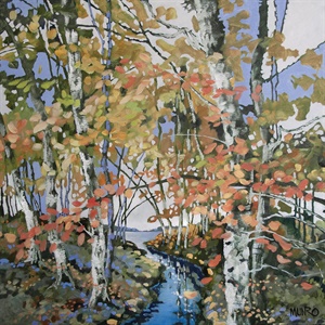 (87-23)  Trees By A Stream