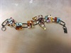 Brown Multi  Colored Fused Glass Bracelet