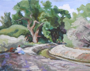 "Acequia with Carol Painting"