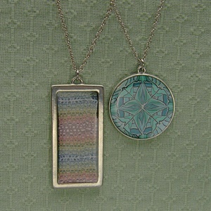 Pewter Pendants with Polymer Clay Inserts
